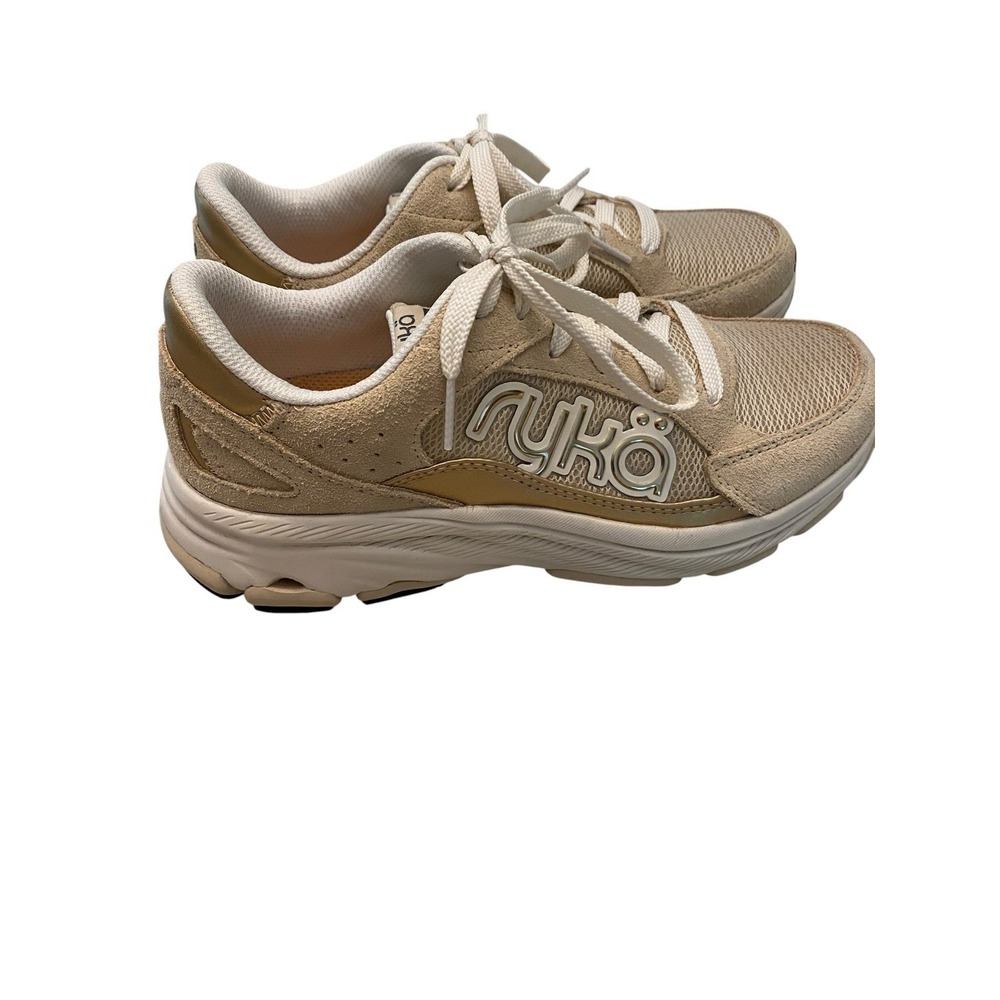 ⁠Ryka Devotion Max Classic Walking Shoes Womens 7M Tan Gold RE-ZORB